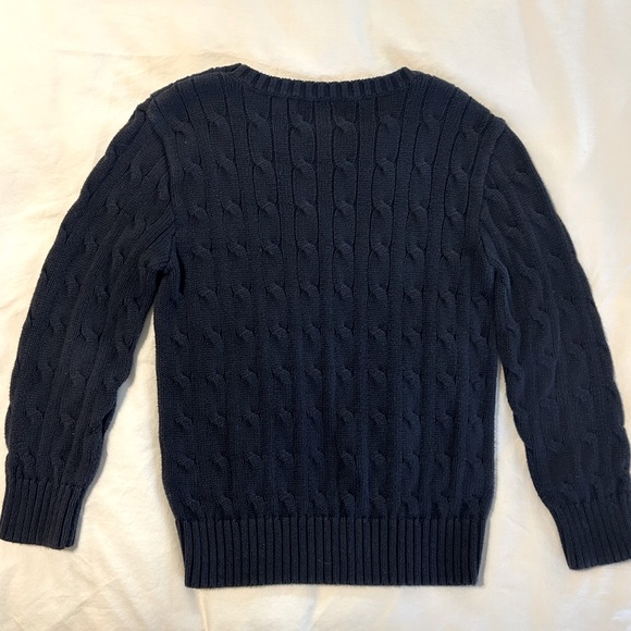 Ralph Lauren Polo Cableknit Navy Blue Crewneck Sweater Size 5 - Picture 2 of 5